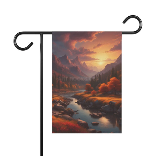 Autumn Mountain Landscape Garden Banner Outdoor Decor Seasonal Home Accent Nature-Inspired Gift Fall Decor Wall Art