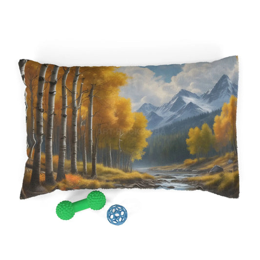 Autumn Mountain Landscape Pet Bed - 28’’ × 18’’ - Pets