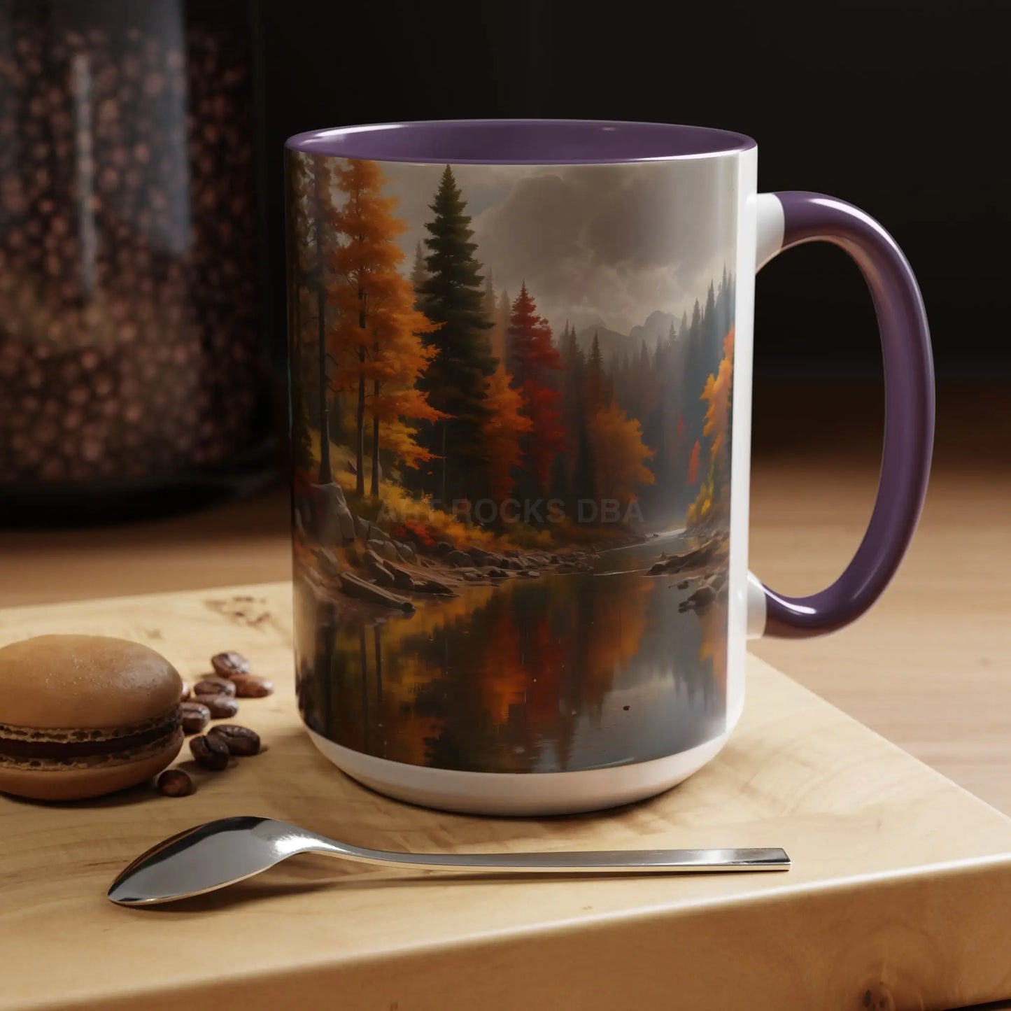 Autumn River Coffee Mug - Scenic Fall Landscape Accent Mug (11/15oz) - Mug
