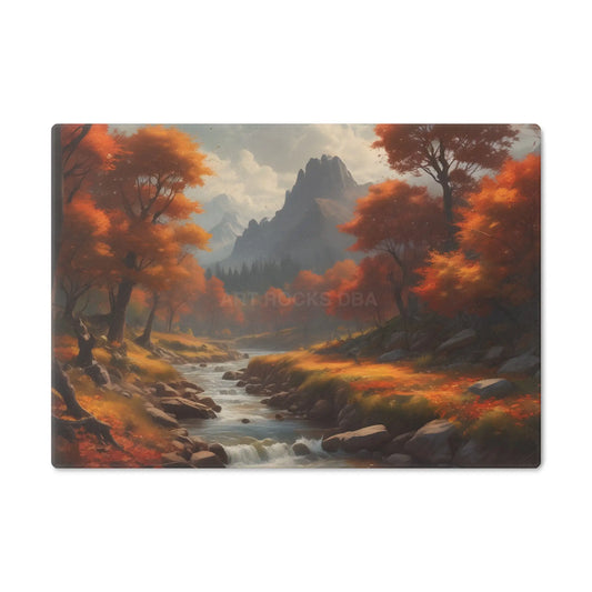 Autumn River Cutting Board — Scenic Mountain Stream Kitchen Board - Small - Home Decor