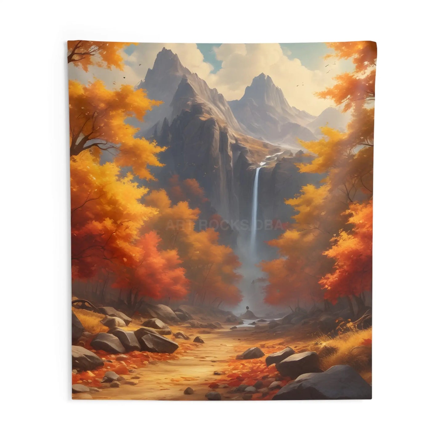 Autumn Waterfall Scenic Wall Tapestry Cozy Décor for Living Room Nature Lovers Gift Bohemian Home Accessories Rustic
