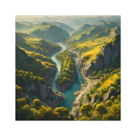 Beautiful River Square Stickers Scenic Decor Eco-Friendly Gift Journaling Stickers Outdoor Aesthetic - Square / 3’’ ×