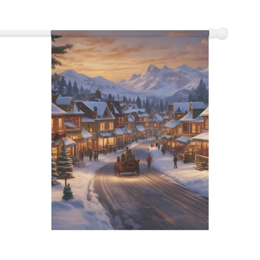 Charming Seasonal Garden Banner Christmas Decor Holiday Home Accent Winter Landscape Flag Outdoor Decoration - 12’’ ×