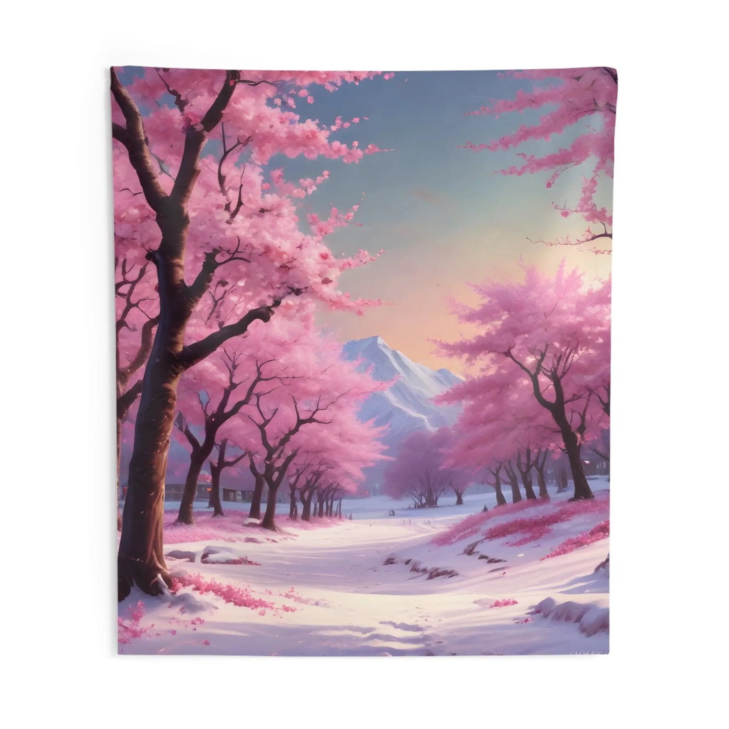 Cherry Blossom in The Spring Wall Tapestry Aesthetic Room Decor Tranquil Nature Art Cozy Home Wall Hanging Gift