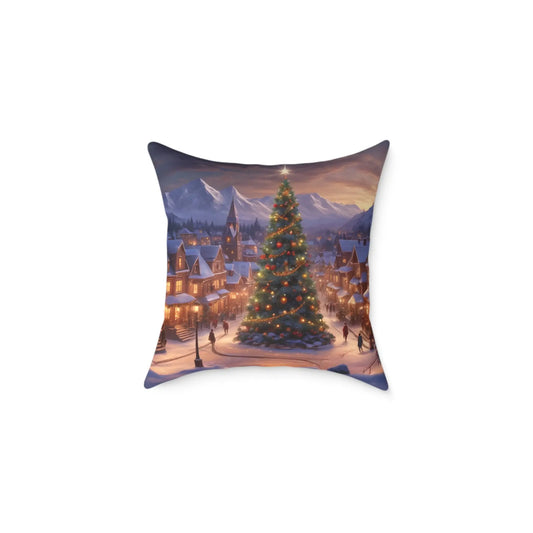 Christmas Tree Decorative Pillow Cozy Holiday Decor Winter Home Accent Gift for Friends and Family - 18’’ × 18’’ - Home