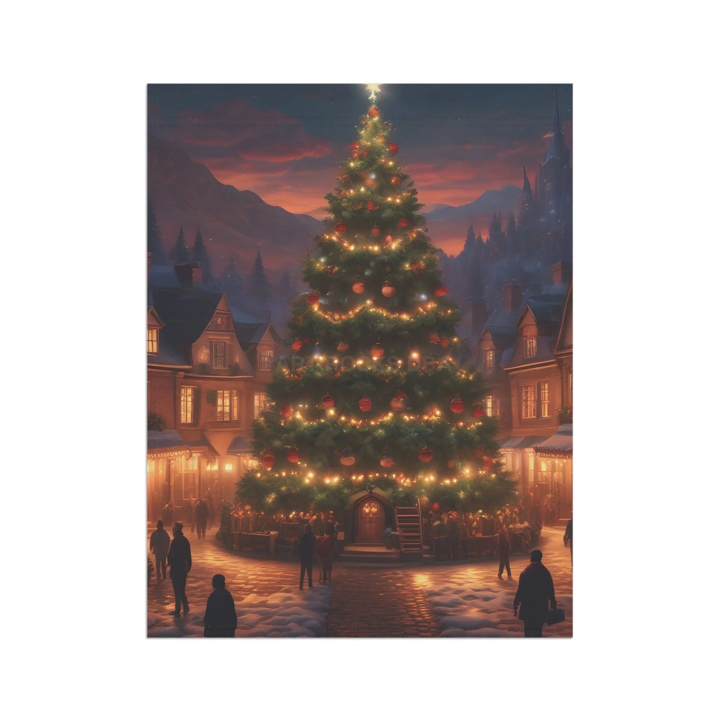 Christmas Tree Garden Banner Holiday Decor Outdoor Flag Seasonal Home Decoration Winter Wonderland Sign - 12’’ × 18’’