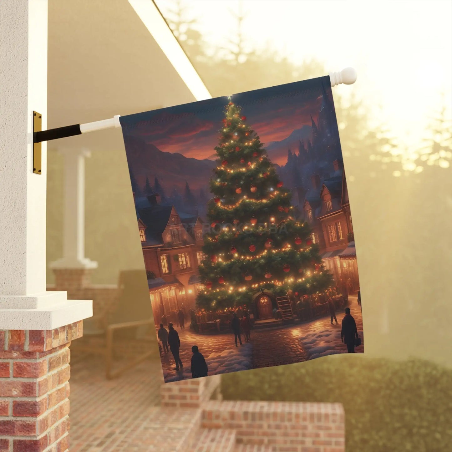 Christmas Tree Garden Banner Holiday Decor Outdoor Flag Seasonal Home Decoration Winter Wonderland Sign - 12’’ × 18’’