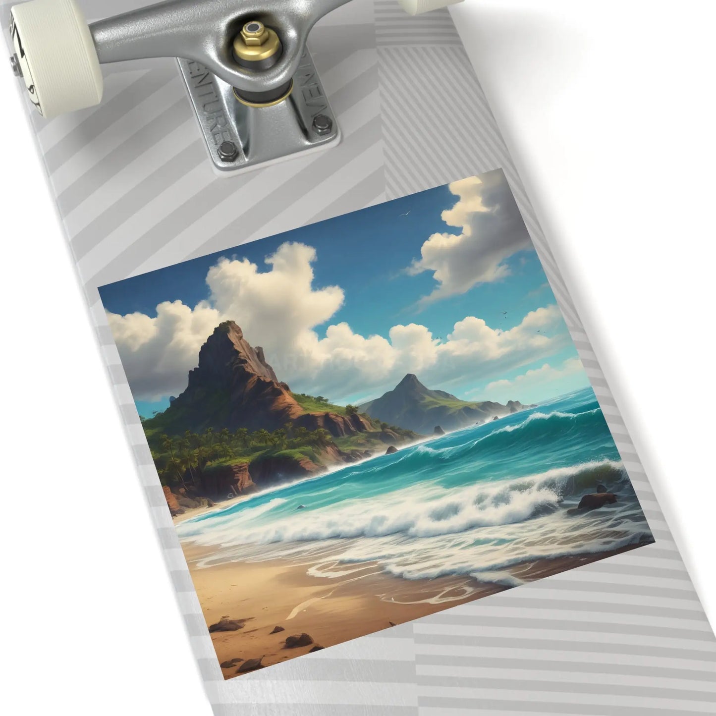 Coastal Paradise Square Stickers Ocean Decor Beach Vibe Travel Souvenir Nature Lover Gift Outdoor Adventures - Paper