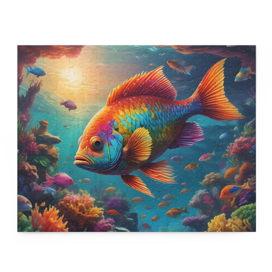 Colorful Tropical Fish Jigsaw Puzzle — 120/252/500 Pieces - 14’’ × 11’’ (252 pcs) - Puzzle