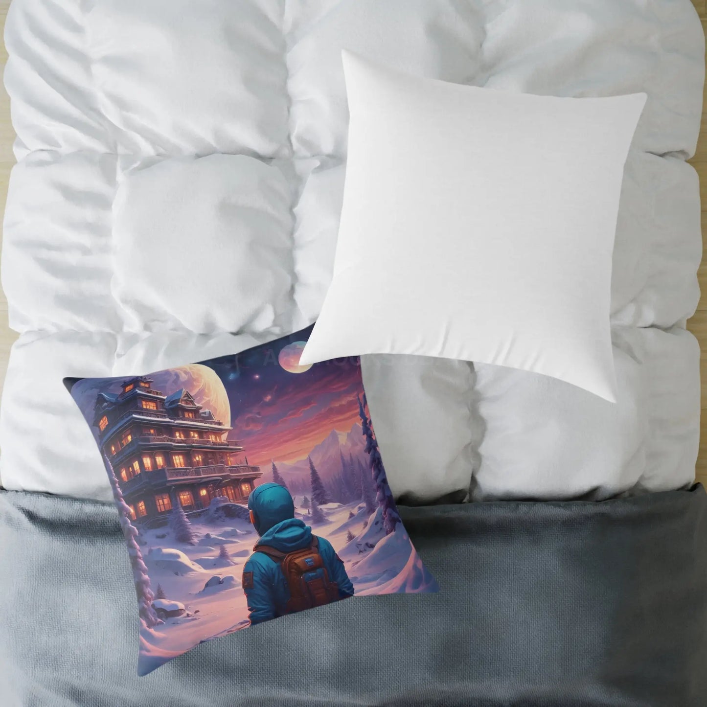 Cosmic Adventure Pillow Decorative Throw Cushion Celestial Decor Unique Home Accent Gift for Space Lovers Cozy