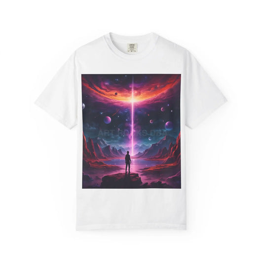 Cosmic Adventure T-shirt Unisex Graphic Tee Space Lover Gift Trendy Lightweight Shirt Universe Art Apparel Dreamy