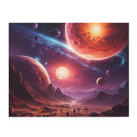 Cosmic Frontier Puzzle — Red Planet Fantasy Space Jigsaw (120/252/500 pcs) - 14’’ × 11’’ (252 pcs) - Puzzle