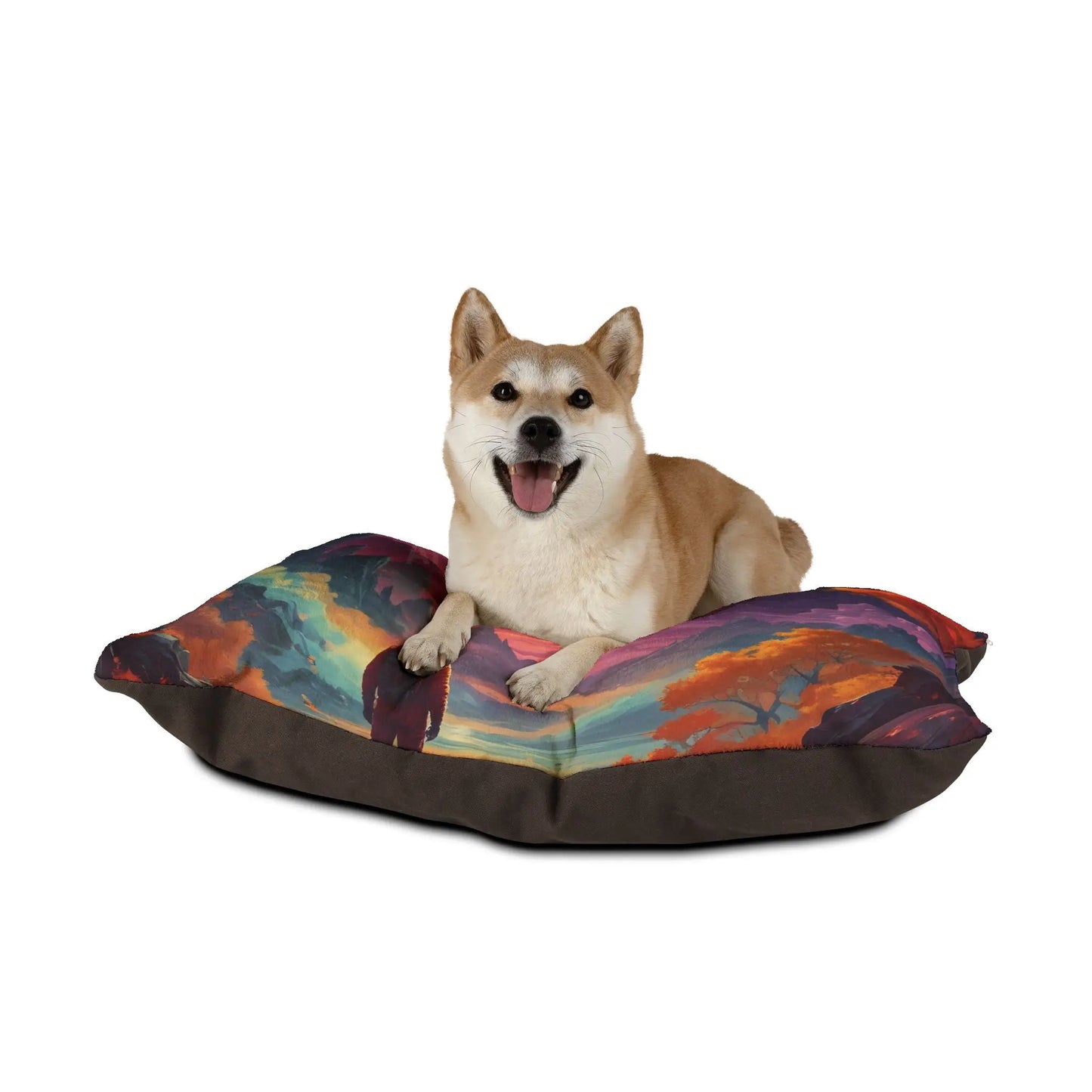 Cosmic Sunset Pet Bed — Dreamscape Planet Design - Pets