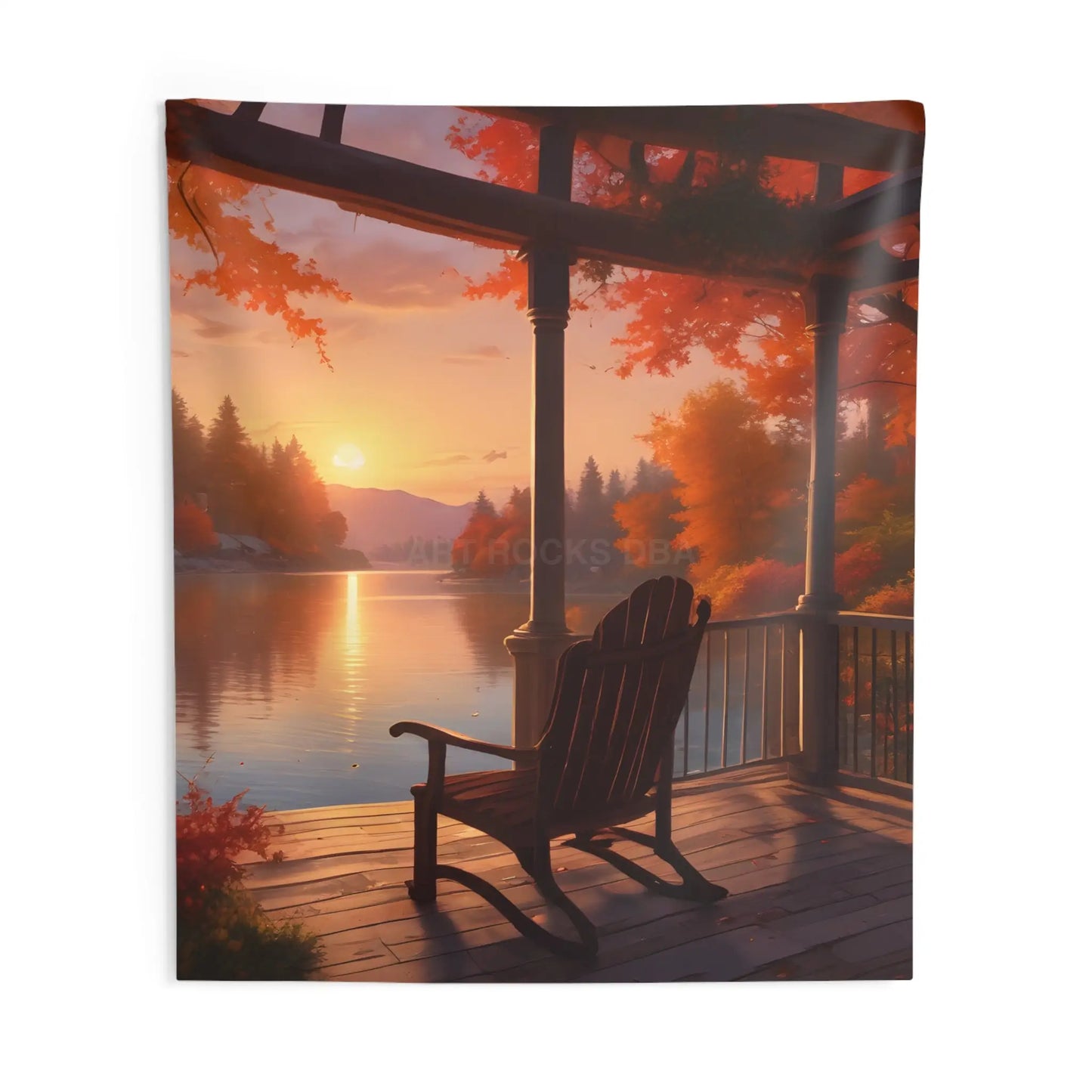 Cozy Fall Sunset Wall Tapestry Cozy Home Decor Autumn Wall Art Nature-Inspired Tapestry Ideal for Living Room