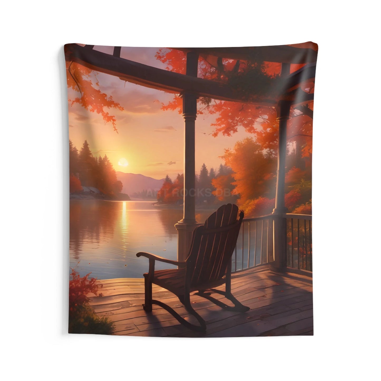 Cozy Fall Sunset Wall Tapestry Cozy Home Decor Autumn Wall Art Nature-Inspired Tapestry Ideal for Living Room