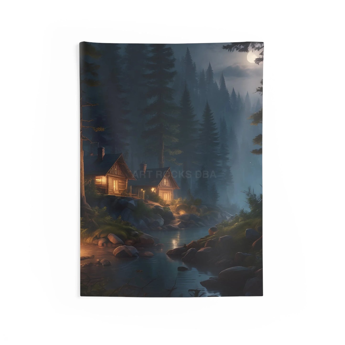 Cozy Forest Cabin Wall Tapestry Woodland Home Decor Nature Wall Art Rustic Tapestry Cabin Vibes Decor Bohemian Tapestry