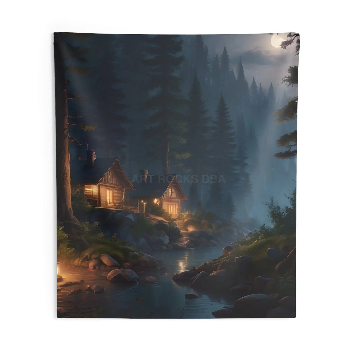 Cozy Forest Cabin Wall Tapestry Woodland Home Decor Nature Wall Art Rustic Tapestry Cabin Vibes Decor Bohemian Tapestry