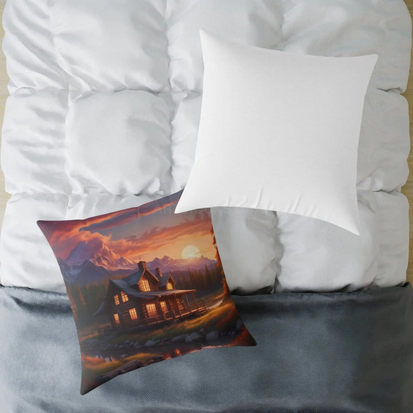 Cozy Mountain Cabin Pillow Cabin Decor Home Accent Rustic Gift Throw Pillow - Home Decor