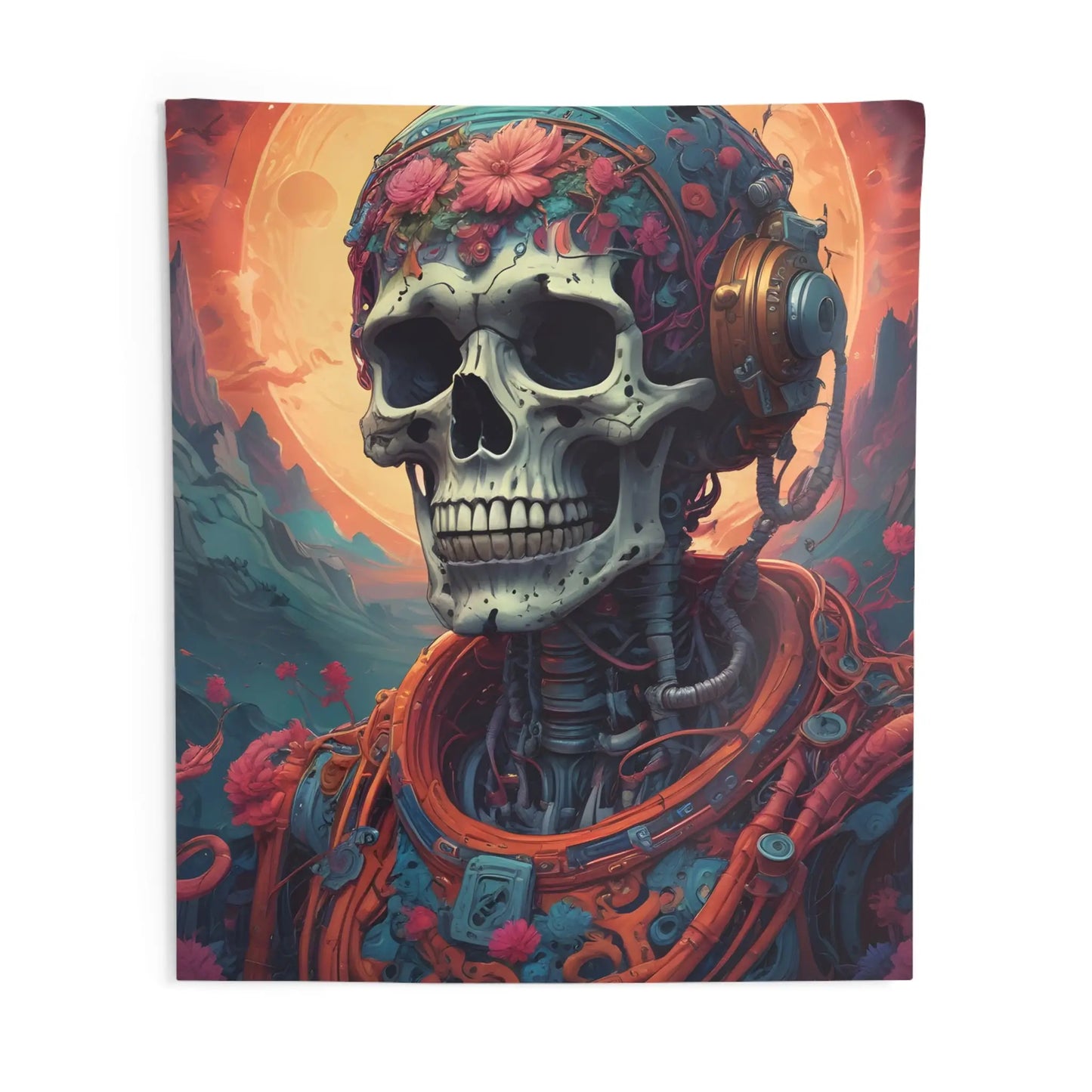 Cyber Skeleton Wall Tapestry Bohemian Home Decor Unique Art for Living Room Bedroom Wall Hanging Festival Decor Gothic