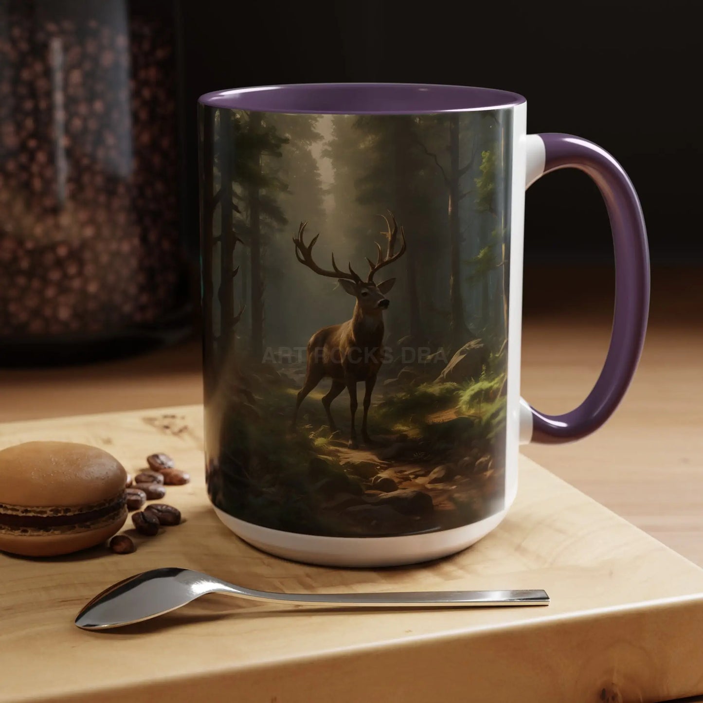 Deer Forest Coffee Mug – Rustic Wildlife Accent Mug (11/15oz) - Mug