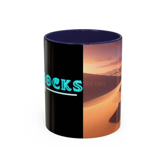 Desert Dunes Accent Coffee Mug — Sunset Sandscape 11/15oz - 11oz / Navy - Mug