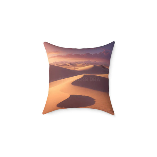 Desert Oasis at Sunset Square Pillow Boho Decor Home Accent Gift for Nature Lovers Cozy Throw Pillow Bohemian Style