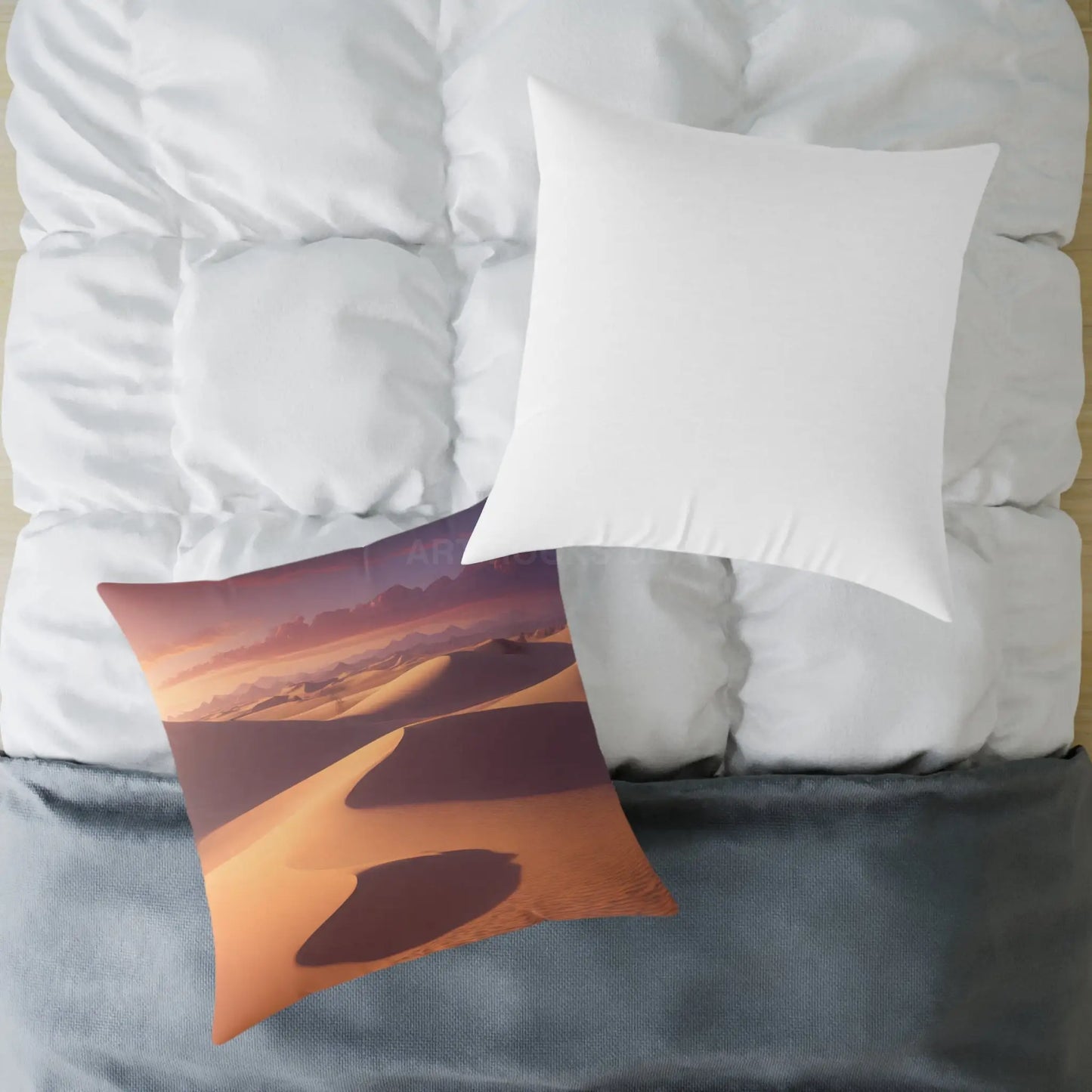 Desert Oasis at Sunset Square Pillow Boho Decor Home Accent Gift for Nature Lovers Cozy Throw Pillow Bohemian Style