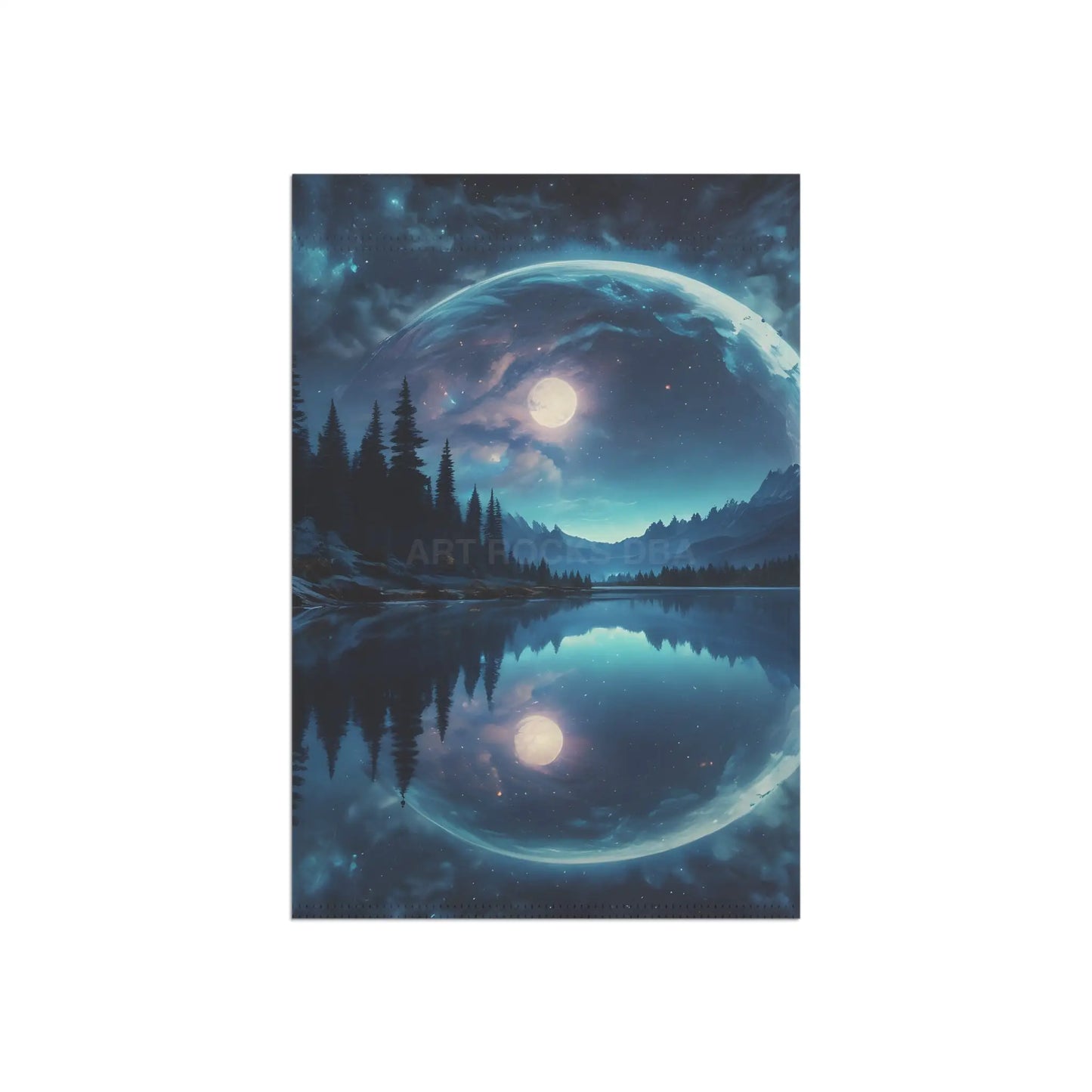 Enchanting Garden Banner: Celestial Lake Scene for Home Decor Outdoor Decor Seasonal Greetings Nature Lovers - 12’’ ×
