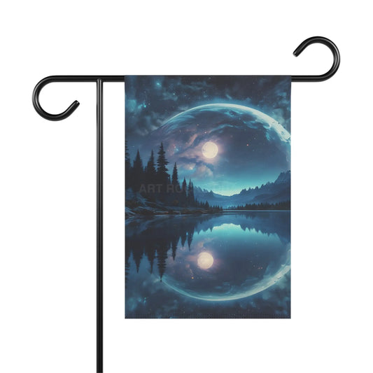 Enchanting Garden Banner: Celestial Lake Scene for Home Decor Outdoor Decor Seasonal Greetings Nature Lovers - 12’’ ×