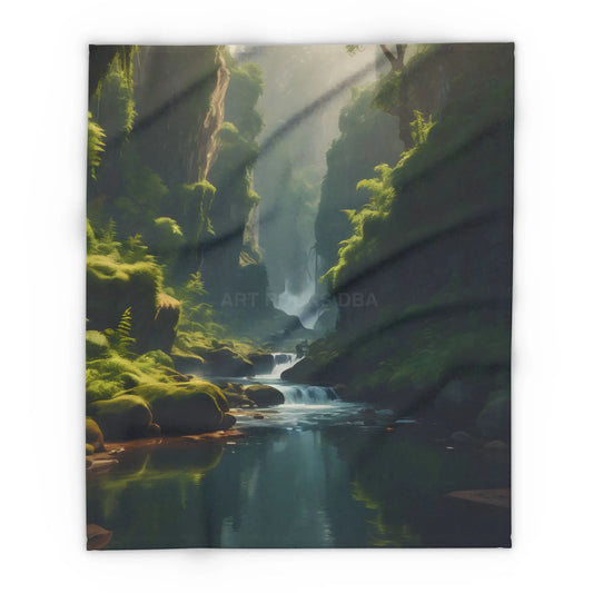 Fern Filled Canyon Arctic Fleece Blanket - 50’’ × 60’’ - Home Decor
