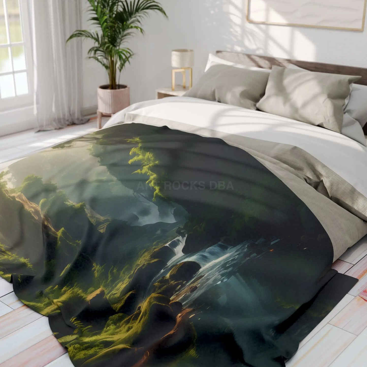 Fern Filled Canyon Arctic Fleece Blanket - Home Decor
