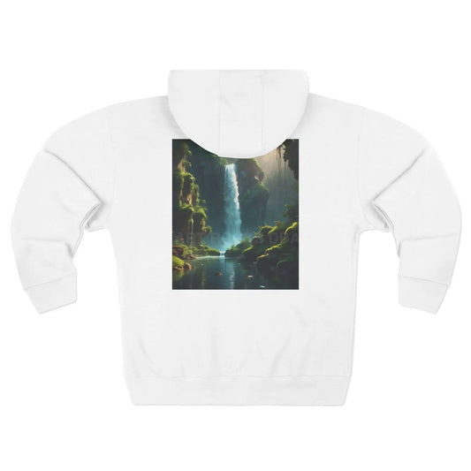 Fern Waterfall Zip-Up Sweatshirt - XS / White - Hoodie