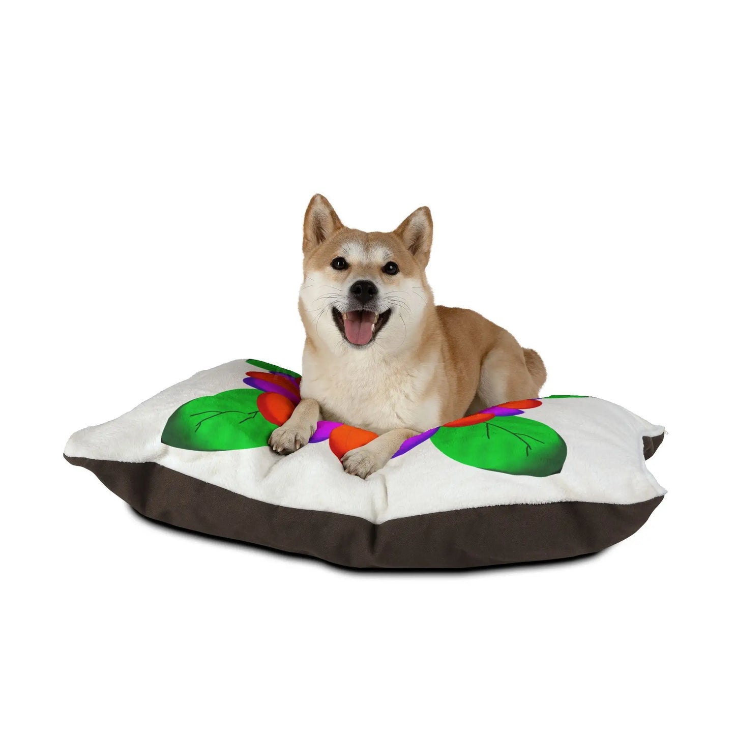 Flower Face Pet Bed — Colorful Floral Dog & Cat Lounger (Blooming Paradise LLC Trademark) - Pets