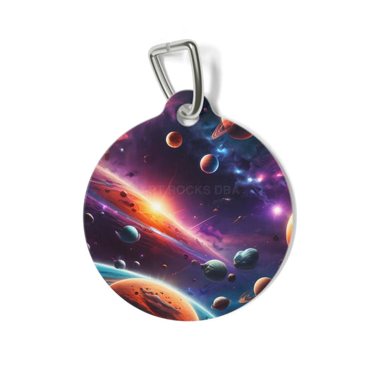 Galactic Space Pet Tag — Colorful Planet & Nebula ID Tag - 1’’ - Pets