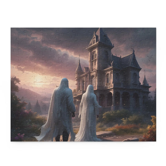 Gothic Manor Puzzle — 120/252/500-Piece Haunted Castle Jigsaw - 14’’ × 11’’ (252 pcs) - Puzzle