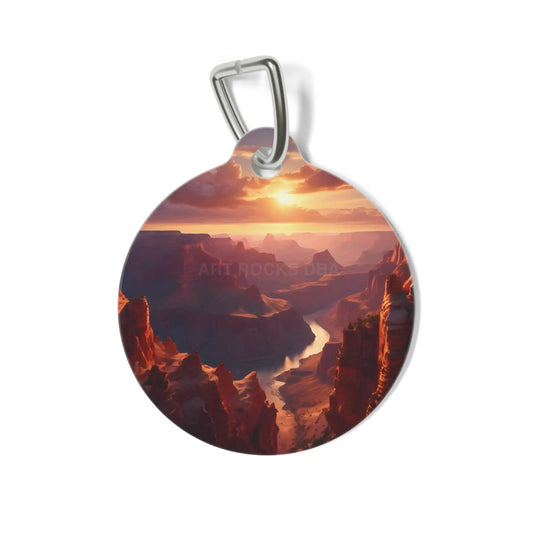 Grand Canyon Sunset Pet Tag — Scenic Landscape Dog & Cat ID Tag - 1’’ - Pets