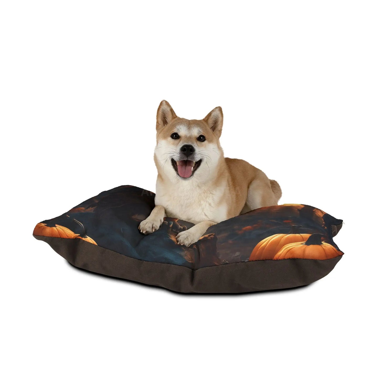 Halloween Owl Pumpkin Pet Bed — Cozy Autumn Forest Dog & Cat Cushion - Pets