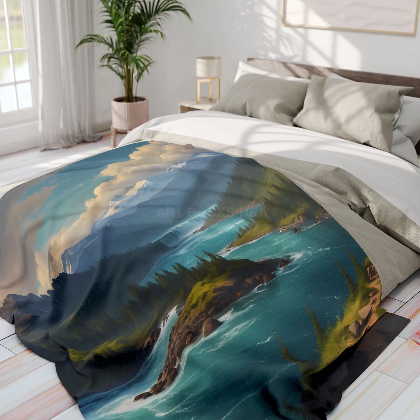 Island in the River Arctic Fleece Blanket - Home Decor