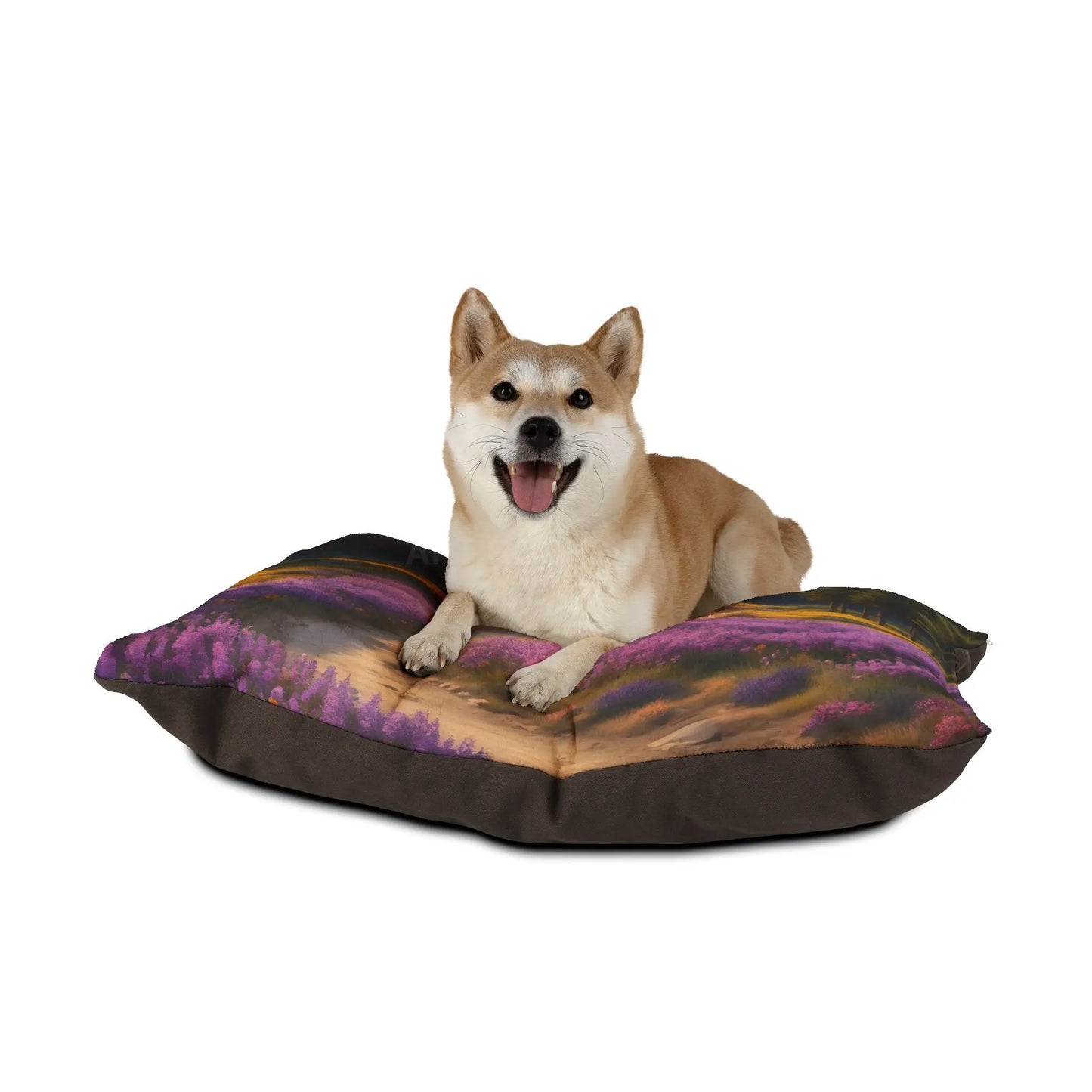Lavender Meadow Pet Bed — Mountain Landscape Dog & Cat Pillow - Pets