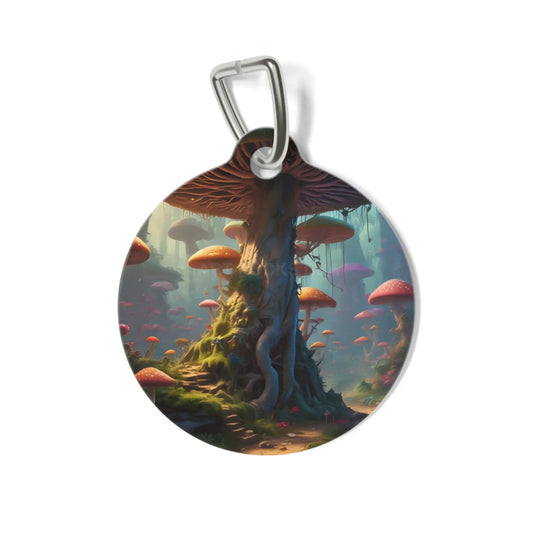 Magical Mushroom Forest Pet Tag — Enchanted Woodland Dog/Cat ID Tag - 1’’ - Pets