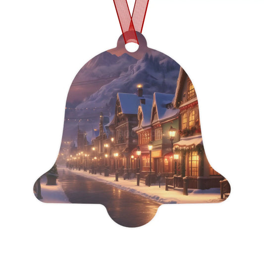 Metal Ornament — Snowy Village Christmas Tree Decoration - Bell / One Size - Home Decor