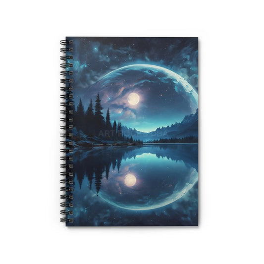 Moonlight Spiral Notebook - Cosmic Dreams Inspired Ruled Journal Moonlit Reflection Journal Starry Night Sketchbook