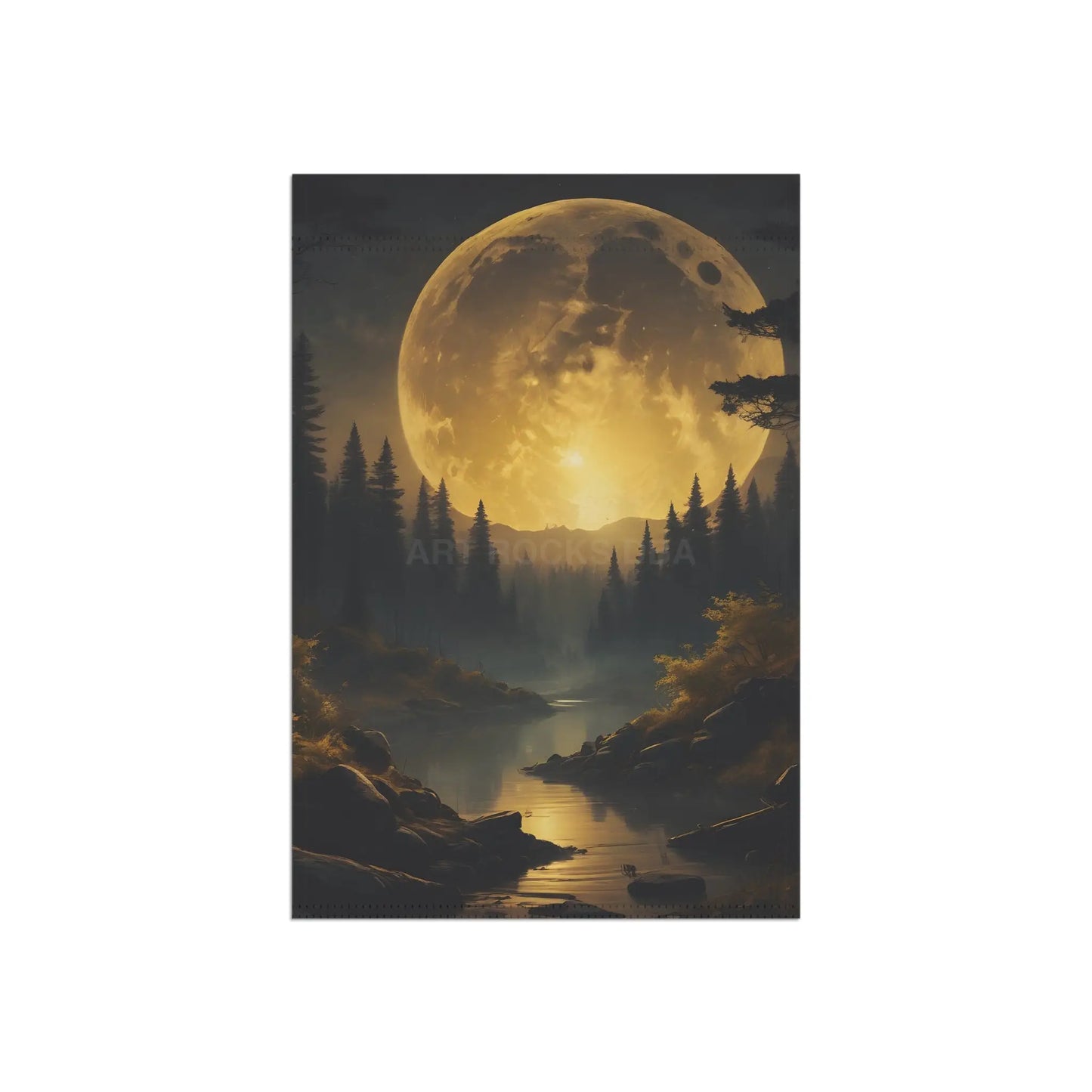 Moonlit Garden Banner | Outdoor Decor Seasonal Home Accent Nature Flag Garden Art Unique Gift for Nature Lovers - 12’’