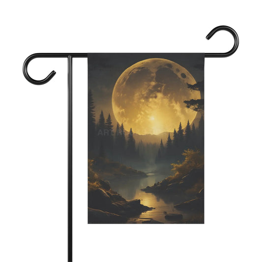 Moonlit Garden Banner | Outdoor Decor Seasonal Home Accent Nature Flag Garden Art Unique Gift for Nature Lovers - 12’’