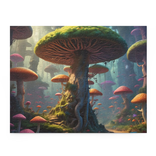 Mossy Mushroom Forest Jigsaw Puzzle – 120/252/500-Piece - 14’’ × 11’’ (252 pcs) - Puzzle