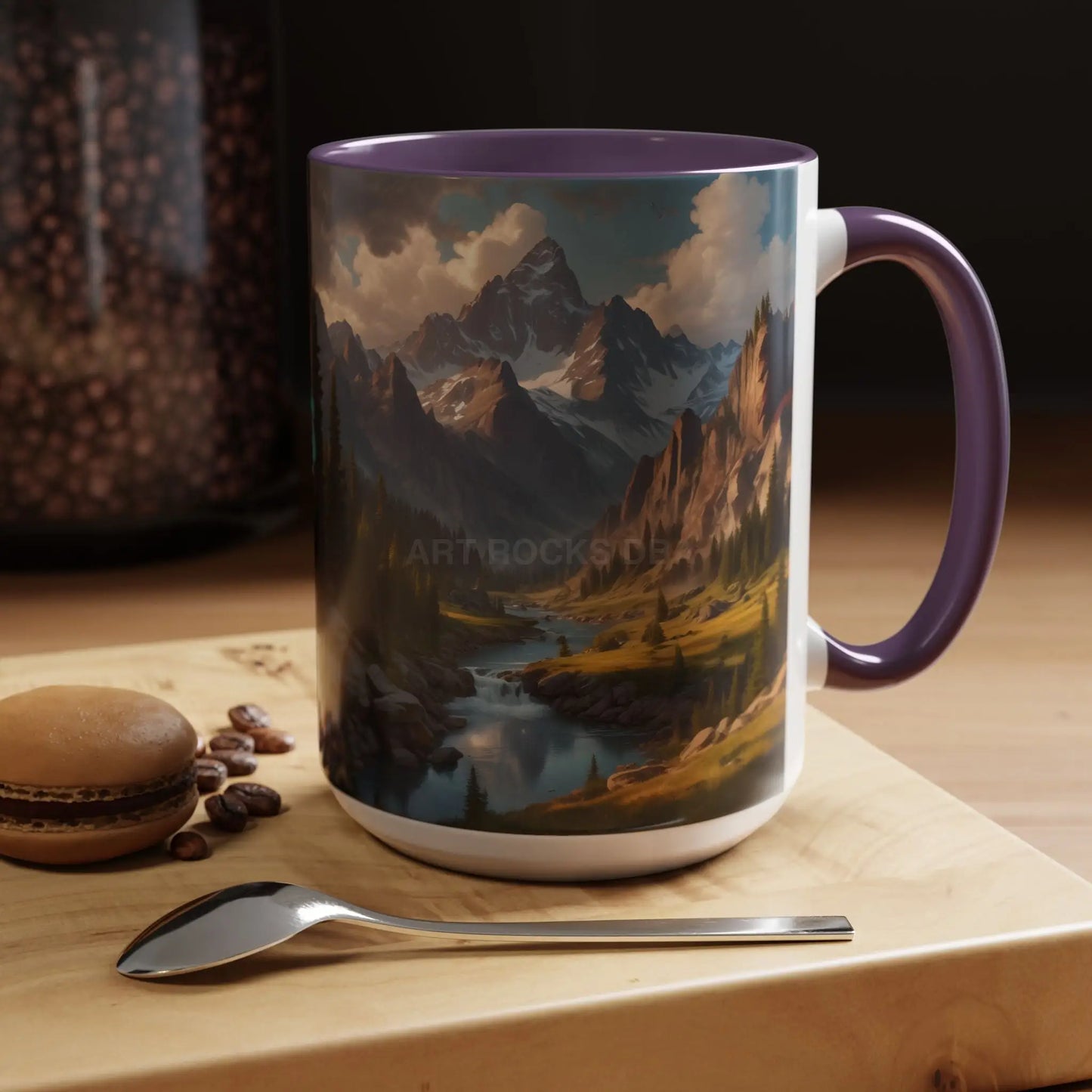 Mountain River Coffee Mug — Scenic Nature Accent Mug (11/15 oz) - Mug