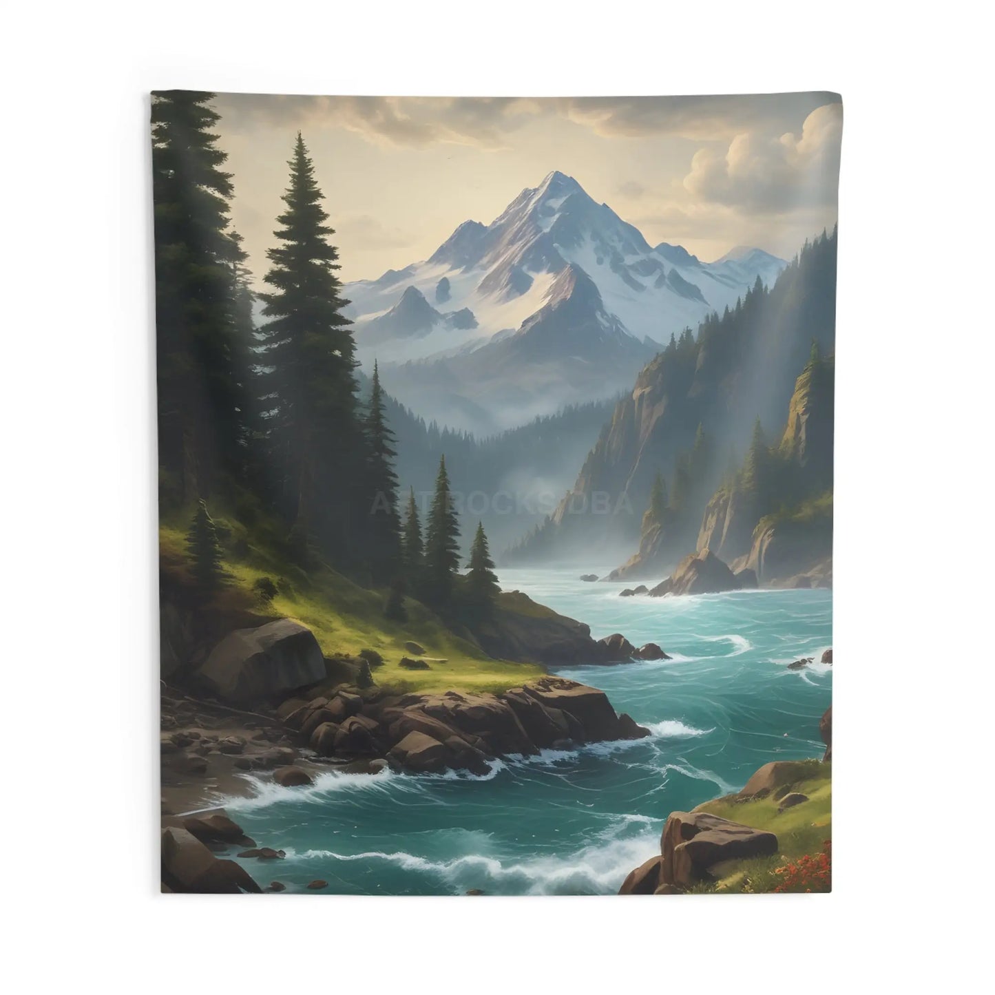 Mountain River Wall Tapestry Nature Decor Boho Home Style Perfect for Living Room Bedroom Wall Art Cozy Gift for Nature