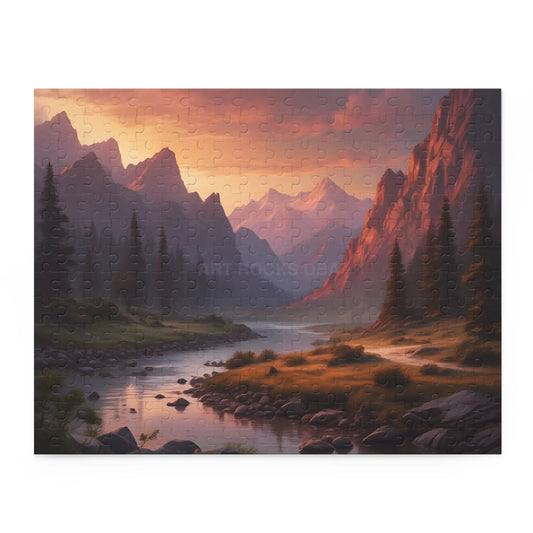 Mountain Sunset Landscape Puzzle — 120/252/500-Piece Scenic Jigsaw - 14’’ × 11’’ (252 pcs) - Puzzle