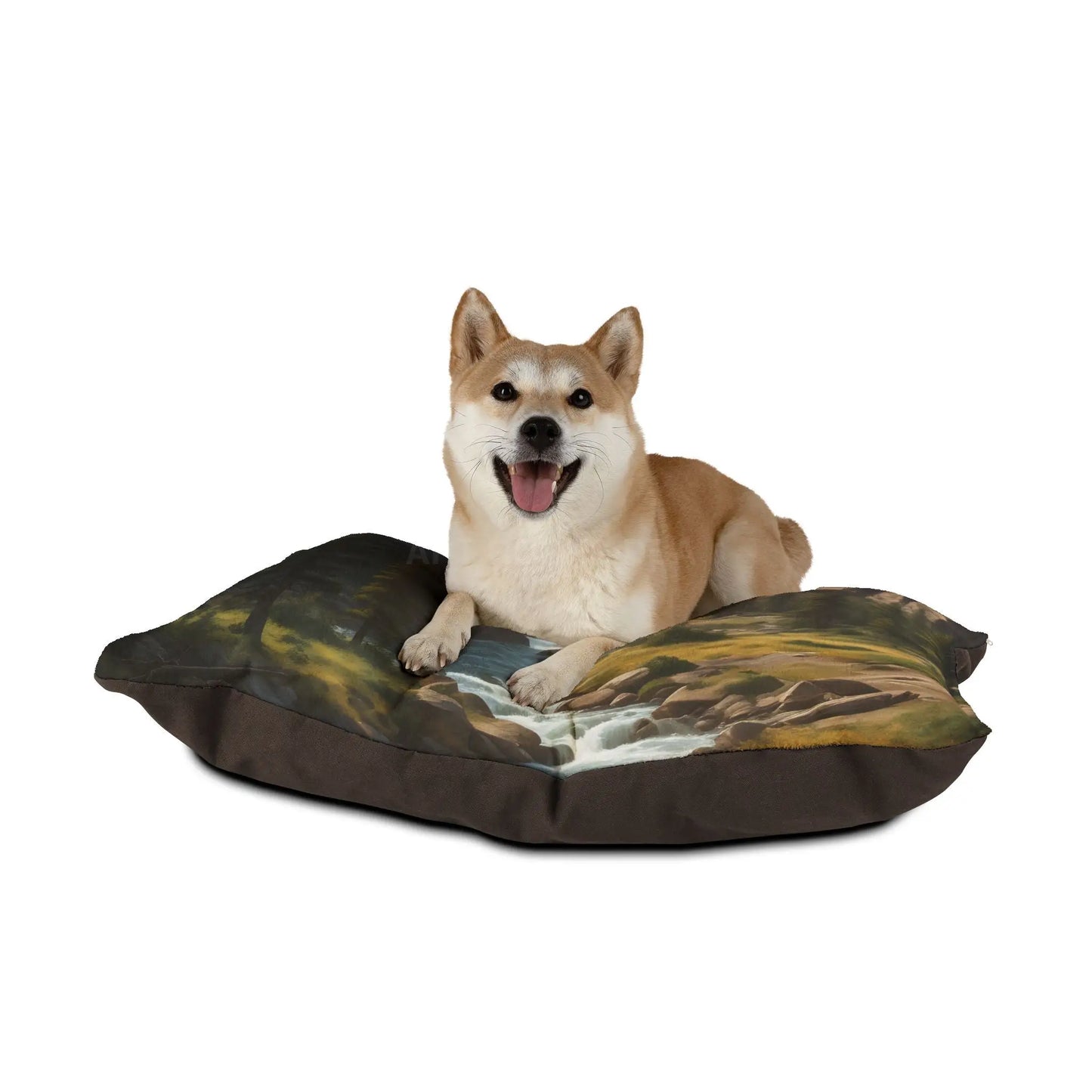 Mountain Valley Pet Bed — Scenic Forest River Dog & Cat Bed - Pets