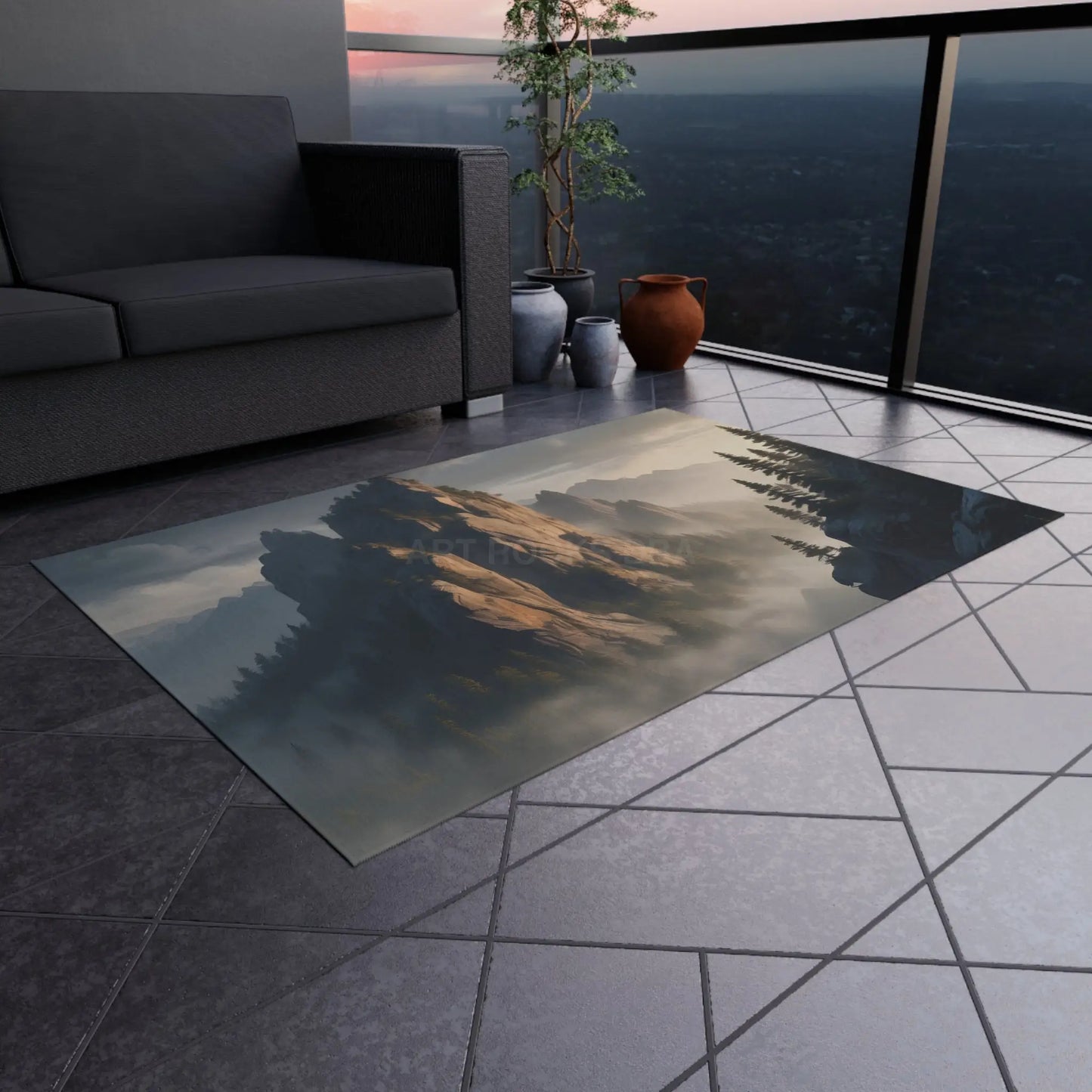 Mountaintop Outdoor Rug Cozy Patio Area Mat Camping Decor Cabin Style Rugs Boho Home Accessories - Home Decor